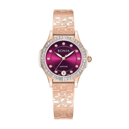 Bonia Elegance BNB10908-2567S Purple Dial Stainless Steel Women Watch 
